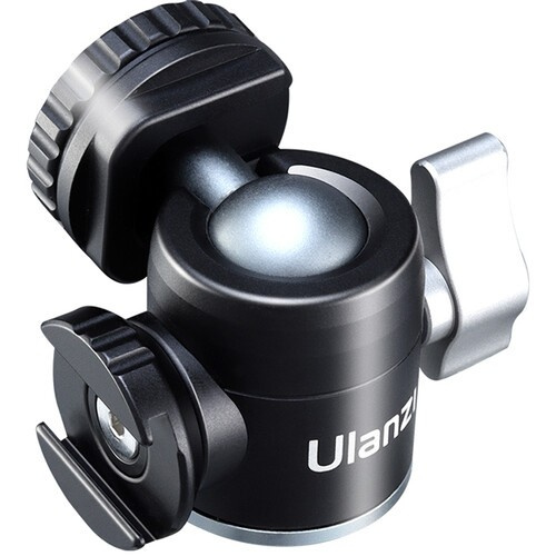 Ulanzi U-60 mini kulová hlava s cold shoe – 360° rotating base