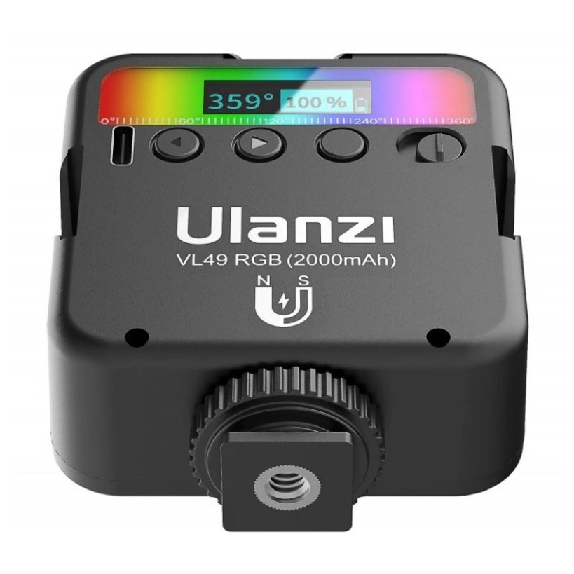 Ulanzi VL49 RGB LED světlo – Display and controls