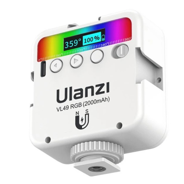 Ulanzi VL49 RGB mini LED světlo – Display with colour and brightness