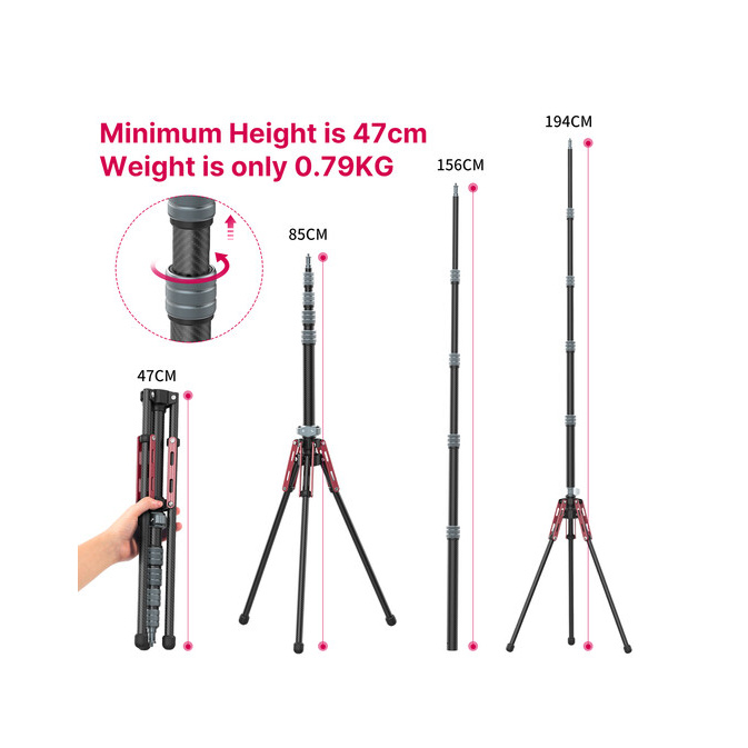 Ulanzi MT-49 karbonový stativ – From 47 cm to 194 cm