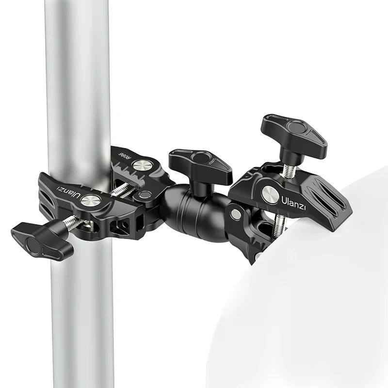 Ulanzi R096 Double Super Clamp – Clamped to a pole or stand