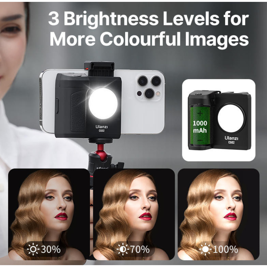Ulanzi CG-02 Smartphone Camera Grip – Fill light with three brightness levels