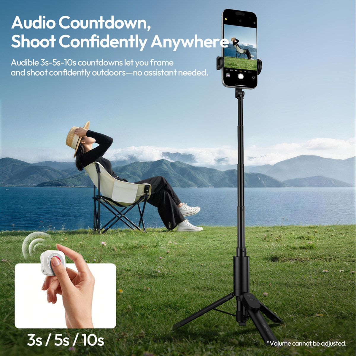 Ulanzi UT01 bluetooth dálková spoušť a scroller, bílá – An audible countdown for unassisted shots