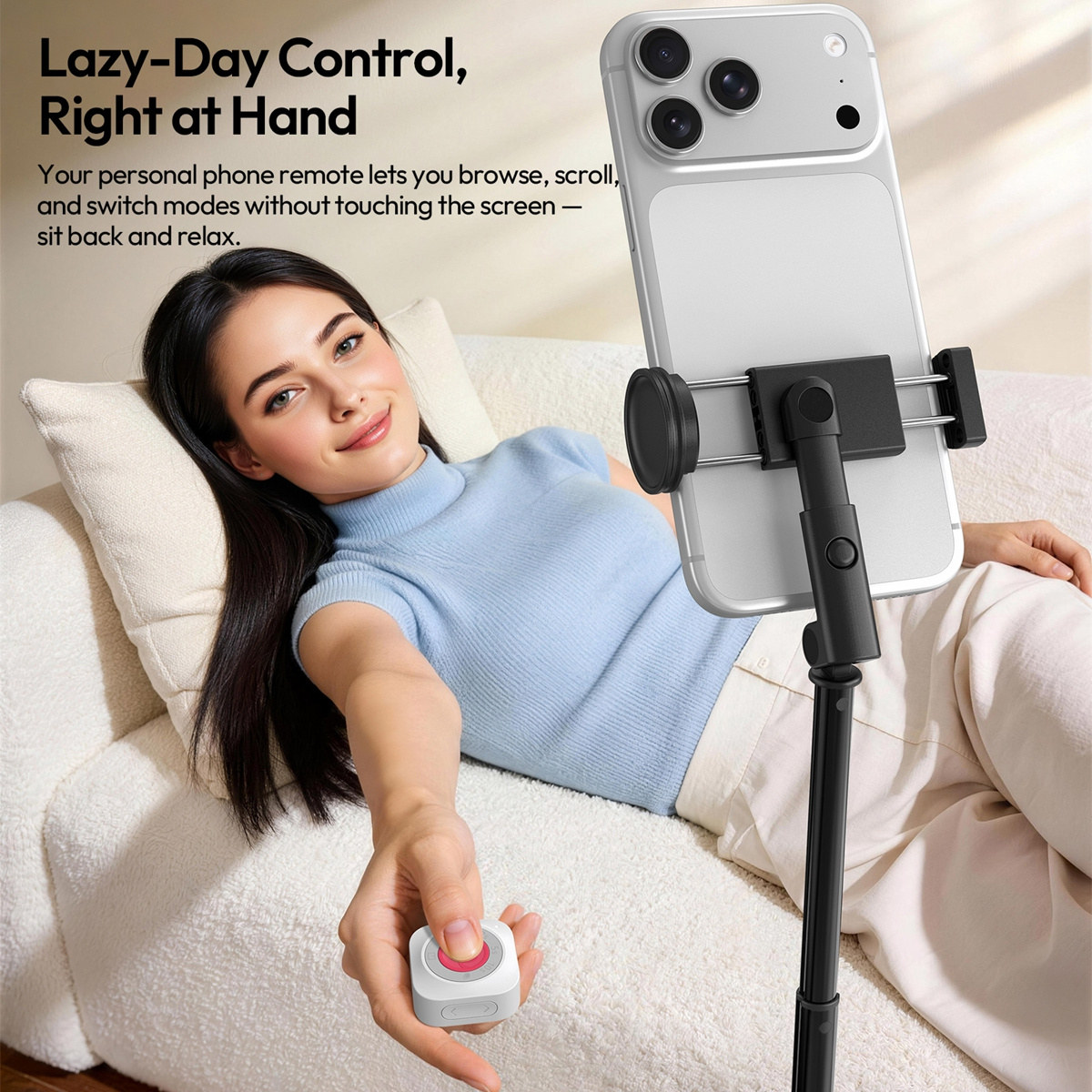 Ulanzi UT01 bluetooth dálková spoušť a scroller, bílá – Control your phone without touching the screen