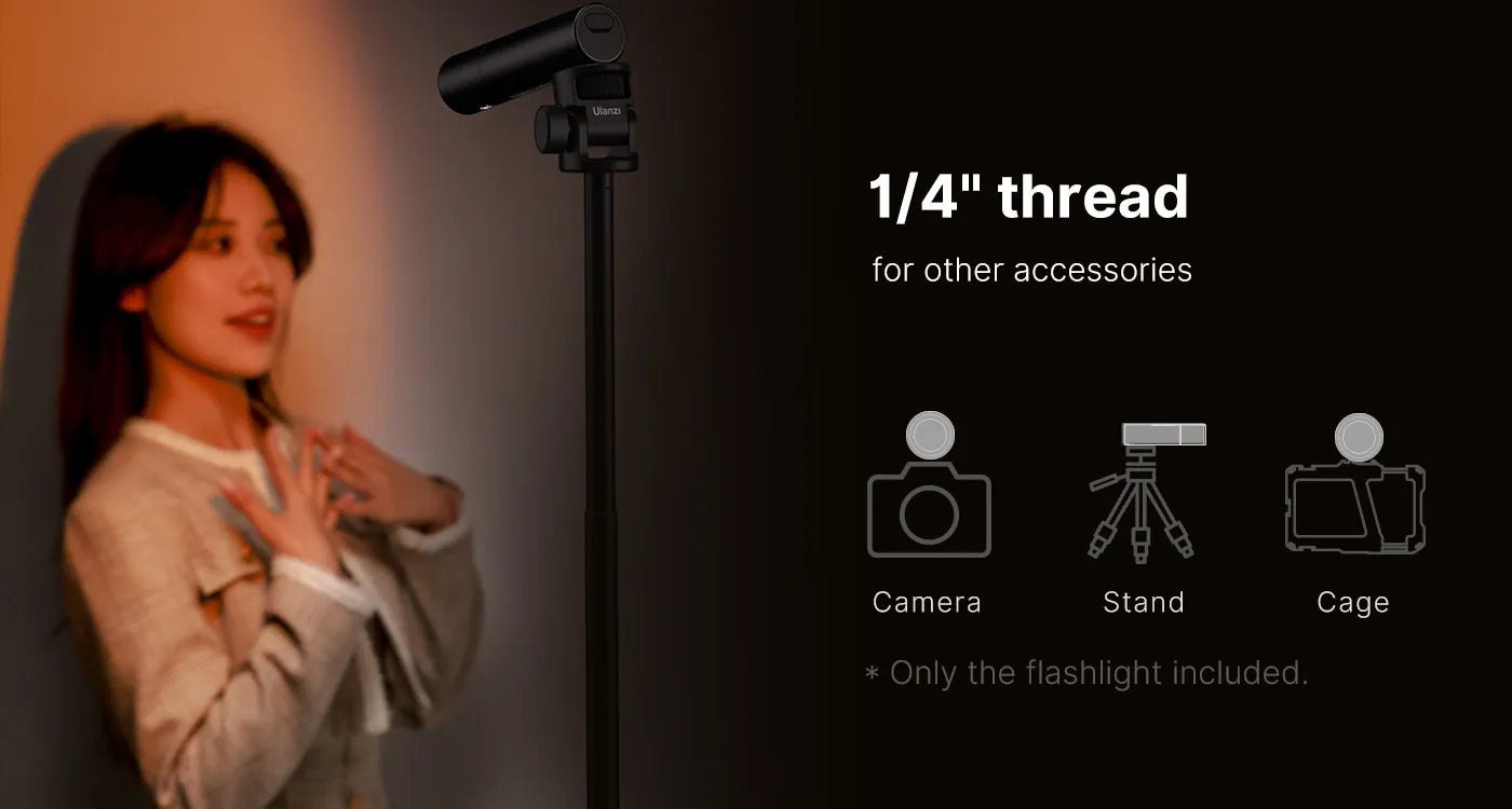 Ulanzi LM07 Videography Flashlight – 1/4″ thread for other accessories