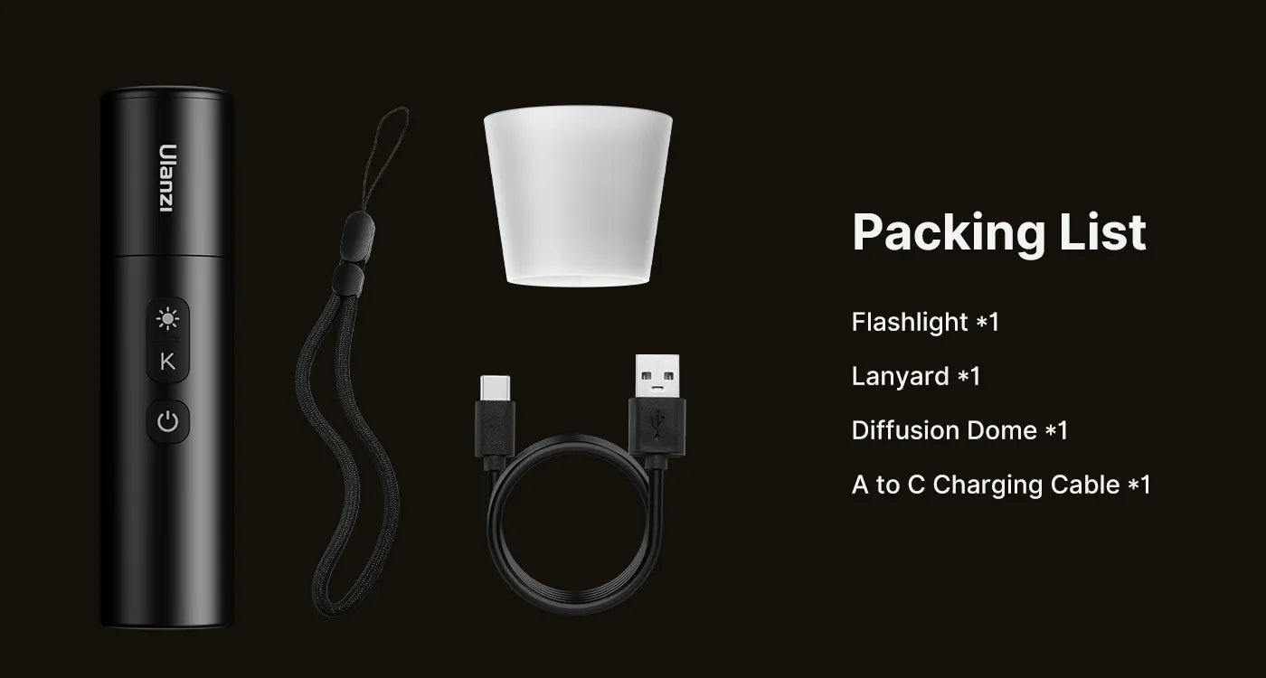 Ulanzi LM07 Videography Flashlight – Packing list