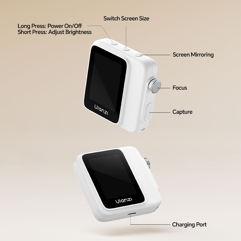 Ulanzi VM02 Wireless Magnetic Selfie Monitor – Controls